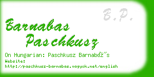 barnabas paschkusz business card